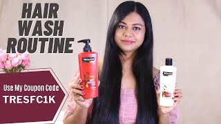 How I Wash My LONG Hair  Review TRESemmé Keratin Smooth Shampoo and Conditioner Sushmitas Diaries [upl. by Cyrano]