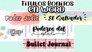 como hacer TITULOS BONITOS en WORD [upl. by Aivatan]