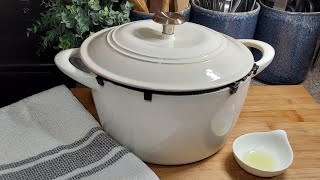 How to season an Enameled Cast Iron Dutch Oven  TRAMONTINA [upl. by Assirral566]