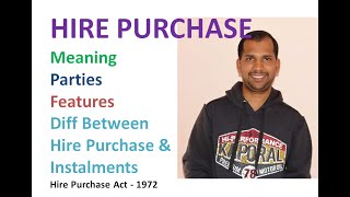 Hire Purchase  Meaning Features Parties and Differences [upl. by Itak385]