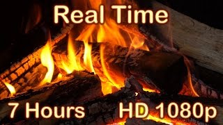 ✰ 7 HOURS ✰ Fireplace Burning ✰ NO ADS ✰ REAL TIME ✰ NO LOOP ✰ Fireplace Sounds ♫ Relaxing Fire HD [upl. by Cahn]