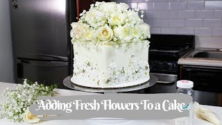 The Easiest Way To Add Fresh Flowers To A Cake Food Safe  CHELSWEETS [upl. by Gertrudis]