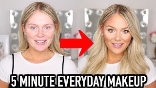 5 MINUTE EVERYDAY MAKEUP TRANSFORMATION  GET READY WITH ME [upl. by Aynatahs]