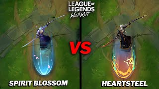 Yone Heartsteel VS Spirit Blossom Skin Comparison Wild Rift [upl. by Jeni]