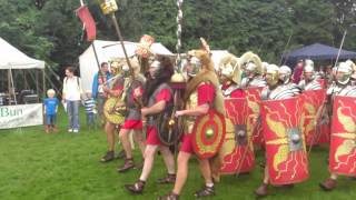 Roman Reenactment at the Amphitheatre in Caerleon Marching In [upl. by Unders]