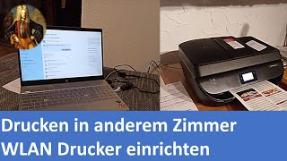 Wie in anderem Zimmer drucken  WLAN Drucker am Laptop einrichten [upl. by Pamella881]