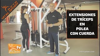 EXTENSIONES DE TRÍCEPS EN POLEA CON CUERDA Movimiento correcto [upl. by Breban]