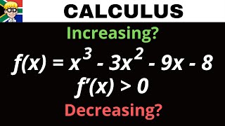 Calculus Grade 12 Where is graph increasing  decreasing [upl. by Anaujat151]