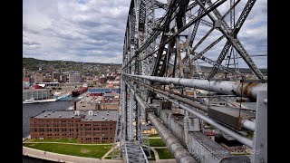 A ride up the South Tower of the Duluth Aerial Lift Bridge special end view of the horns May 1421 [upl. by Berey]