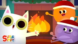 Super Simple Fireplace  Crackling Fireplace with Christmas Music  3 Hours [upl. by Nwahsar]