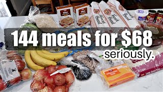 144 MEALS FOR 68  Emergency Extreme Budget Grocery Haul 2021 with Frugal Fit Mom [upl. by Irihs575]