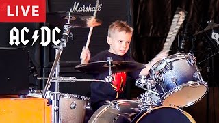 ACDC  Thunderstruck 5 year old Drummer LIVE [upl. by Devonne20]