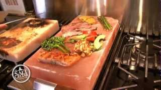 Cooking with a Himalayan Salt Tile  Meat Fish amp Vegetables [upl. by Inele]