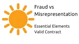 Fraud vs Misrepresentation  Other Essential Elements of a Valid Contract  CA CPT  CS amp CMA [upl. by Dambro872]