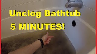 How To Easily Unclog Bathtub Shower Drain in 5 minutes Jonny DIY [upl. by Anomer305]