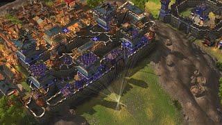 Stronghold Warlords  1v1v1 MASSIVE DEFENCES [upl. by Syman]