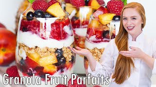 Granola amp Yogurt Fruit Parfaits Recipe  EASY MakeAhead Recipe With Crushed Raspberries [upl. by Vidovic]