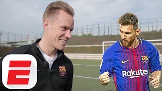 Whats it like to face a Lionel Messi penalty Ter Stegen exclusive [upl. by Hunfredo]