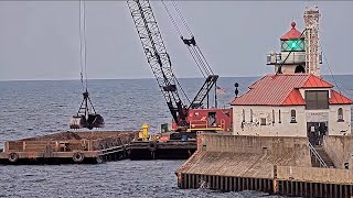 Jaws  Dredging off the Duluth Canal Timelapse 08062021 [upl. by Aeikan]