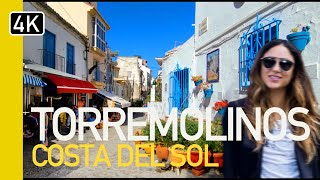 4K Torremolinos Costa Del Sol Spain Town steps amp beach virtual walk with natural sounds [upl. by Zoarah459]