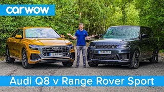 Audi Q8 vs Range Rover Sport 2020  see which SUV is the best  carwow [upl. by Poyssick736]