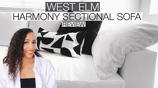 WEST ELM HARMONY SECTIONAL SOFA REVIEW  LIVING ROOM TOUR  DESIGN PLANS [upl. by Elacsap]