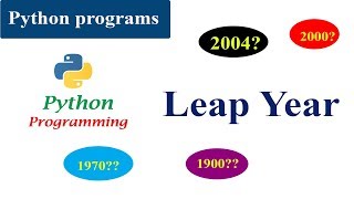 Leap Year Program  Python Tutorials [upl. by Xam]